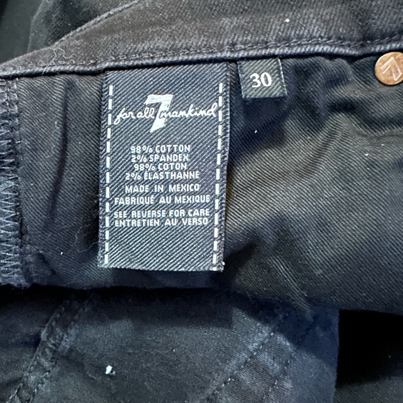 7 for All Mankind Paxtyn Skinny Jeans in True Black Wash - Picture 7 of 7